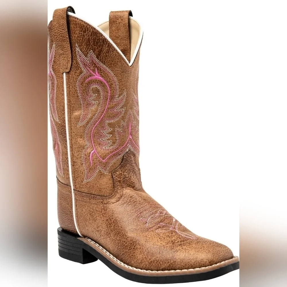 Shyanne Kids Brown and Pink Western Boots